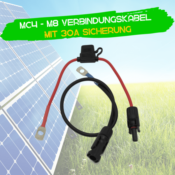 MC4 – M8 Verbindungskabel Batterie-Wechselrichter mit Sicherung*