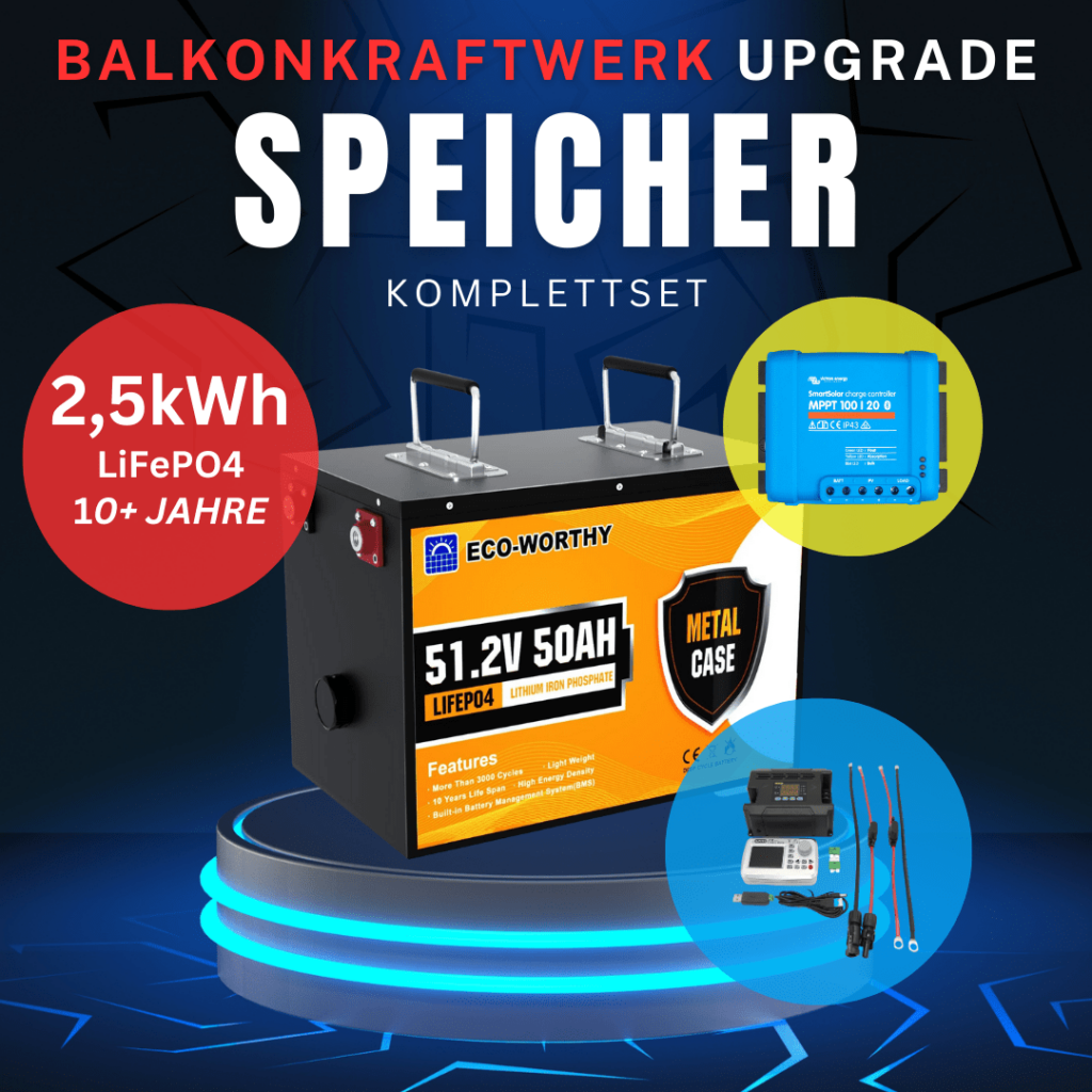 Sunlit Balkonkraftwerk Speicher 2,15kWh - 2000W Output - Solarmodule ...