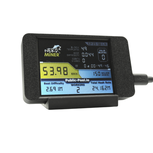 NerdMiner v2.0 54KH /s großes 2,8 Zoll TouchDisplay inkl. Gehäuse