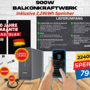 900W Balkonkraftwerk inkl. 2.24kWh Speicher