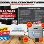 Balkonkraftwerk 2000W Zendure Solarflow 800 Pro 2 Set
