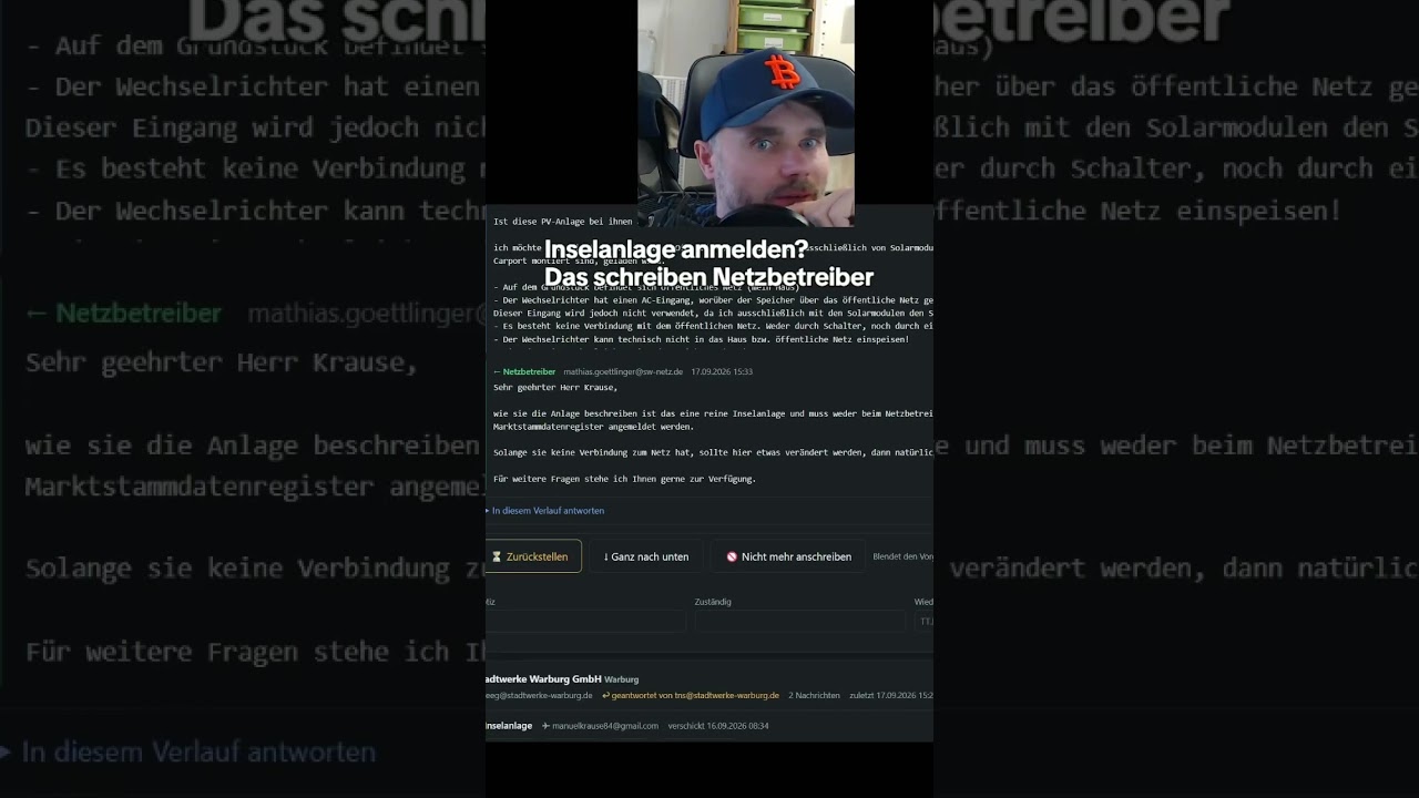 Inselanlage anmelden